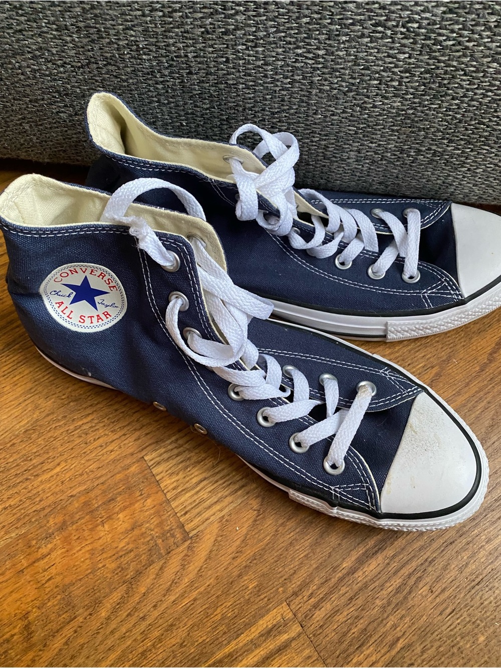 Converse Navy and White Women's High Top Sneakers